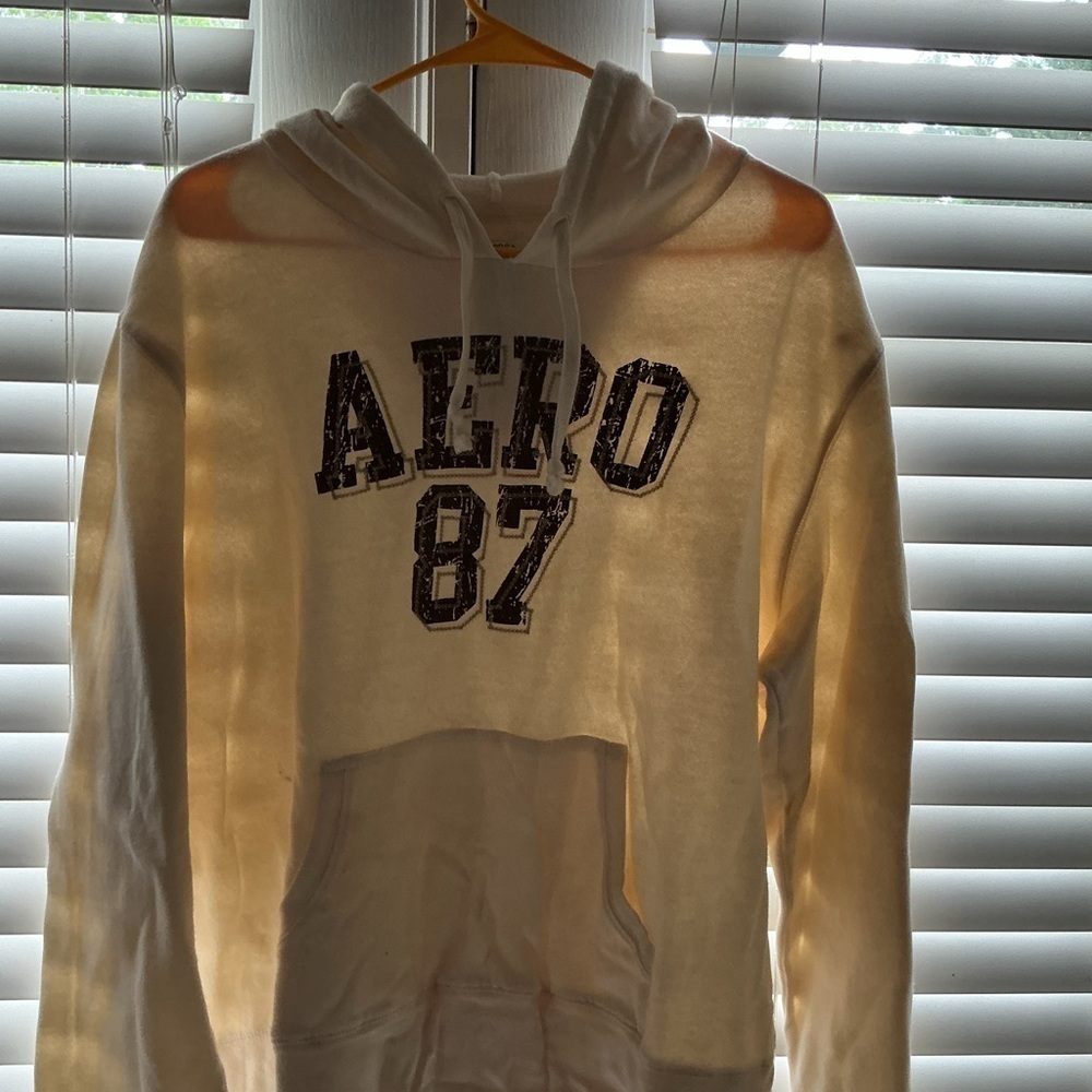 Aeropostale White Hoodie Sweater for Men